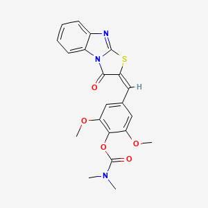 molecular formula C21H19N3O5S B4962058 2,6-dimethoxy-4-[(3-oxo[1,3]thiazolo[3,2-a]benzimidazol-2(3H)-ylidene)methyl]phenyl dimethylcarbamate 