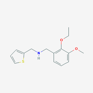 molecular formula C15H19NO2S B496206 1-(2-ethoxy-3-methoxyphenyl)-N-(thiophen-2-ylmethyl)methanamine 