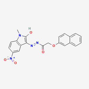 molecular formula C21H16N4O5 B4962074 N'-(1-methyl-5-nitro-2-oxo-1,2-dihydro-3H-indol-3-ylidene)-2-(2-naphthyloxy)acetohydrazide 