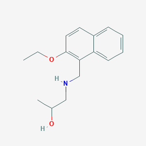 molecular formula C16H21NO2 B496208 1-{[(2-Ethoxynaphthalen-1-yl)methyl]amino}propan-2-ol 