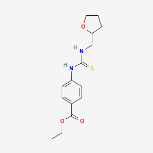 molecular formula C15H20N2O3S B4962087 ethyl 4-({[(tetrahydro-2-furanylmethyl)amino]carbonothioyl}amino)benzoate 