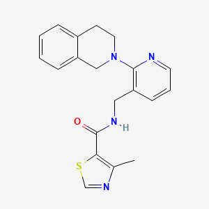 molecular formula C20H20N4OS B4962102 N-{[2-(3,4-dihydro-2(1H)-isoquinolinyl)-3-pyridinyl]methyl}-4-methyl-1,3-thiazole-5-carboxamide 