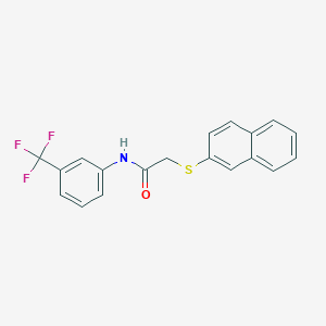 molecular formula C19H14F3NOS B4962131 2-(2-naphthylthio)-N-[3-(trifluoromethyl)phenyl]acetamide 