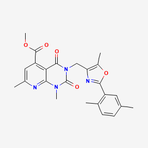 molecular formula C24H24N4O5 B4962138 methyl 3-{[2-(2,5-dimethylphenyl)-5-methyl-1,3-oxazol-4-yl]methyl}-1,7-dimethyl-2,4-dioxo-1,2,3,4-tetrahydropyrido[2,3-d]pyrimidine-5-carboxylate 