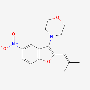 4-[2-(2-methyl-1-propen-1-yl)-5-nitro-1-benzofuran-3-yl]morpholine
