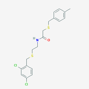 molecular formula C19H21Cl2NOS2 B4962152 N-{2-[(2,4-dichlorobenzyl)thio]ethyl}-2-[(4-methylbenzyl)thio]acetamide 