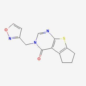 molecular formula C13H11N3O2S B4962156 3-(isoxazol-3-ylmethyl)-3,5,6,7-tetrahydro-4H-cyclopenta[4,5]thieno[2,3-d]pyrimidin-4-one 