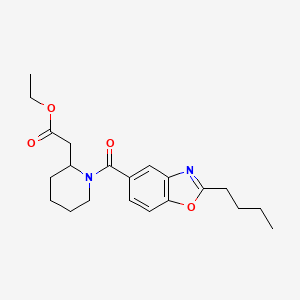 molecular formula C21H28N2O4 B4962167 ethyl {1-[(2-butyl-1,3-benzoxazol-5-yl)carbonyl]-2-piperidinyl}acetate 