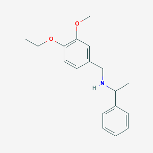 molecular formula C18H23NO2 B496217 N-(4-ethoxy-3-methoxybenzyl)-1-phenylethanamine 