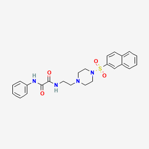 molecular formula C24H26N4O4S B4962171 N-{2-[4-(2-naphthylsulfonyl)-1-piperazinyl]ethyl}-N'-phenylethanediamide 