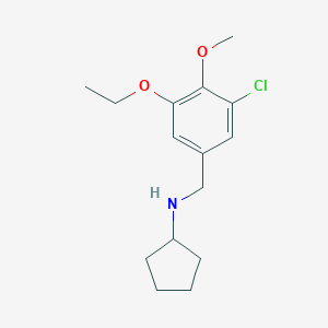 molecular formula C15H22ClNO2 B496220 N-(3-chloro-5-ethoxy-4-methoxybenzyl)cyclopentanamine 
