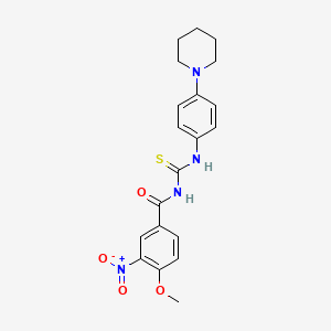 molecular formula C20H22N4O4S B4962224 4-methoxy-3-nitro-N-({[4-(1-piperidinyl)phenyl]amino}carbonothioyl)benzamide 