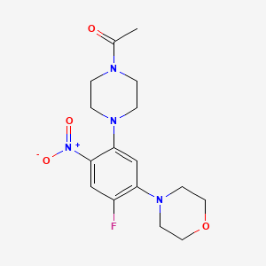 molecular formula C16H21FN4O4 B4962254 4-[5-(4-acetyl-1-piperazinyl)-2-fluoro-4-nitrophenyl]morpholine 