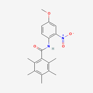molecular formula C19H22N2O4 B4962256 N-(4-methoxy-2-nitrophenyl)-2,3,4,5,6-pentamethylbenzamide 