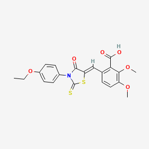 molecular formula C21H19NO6S2 B4962265 6-{[3-(4-ethoxyphenyl)-4-oxo-2-thioxo-1,3-thiazolidin-5-ylidene]methyl}-2,3-dimethoxybenzoic acid CAS No. 5324-97-0