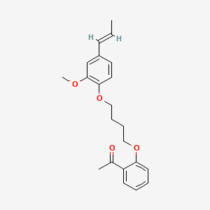 molecular formula C22H26O4 B4962266 1-(2-{4-[2-methoxy-4-(1-propen-1-yl)phenoxy]butoxy}phenyl)ethanone 