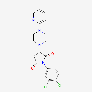 molecular formula C19H18Cl2N4O2 B4962282 1-(3,4-dichlorophenyl)-3-[4-(2-pyridinyl)-1-piperazinyl]-2,5-pyrrolidinedione 