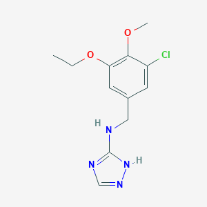 molecular formula C12H15ClN4O2 B496229 1H-1,2,4-triazol-3-yl[(5-chloro-3-ethoxy-4-methoxyphenyl)methyl]amine CAS No. 723752-80-5