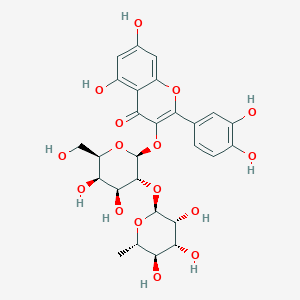 molecular formula C27H30O16 B049623 Quercetin 3-O-alpha-rhamnopyranosyl-(1-2)-beta-galactopyranoside CAS No. 117611-67-3