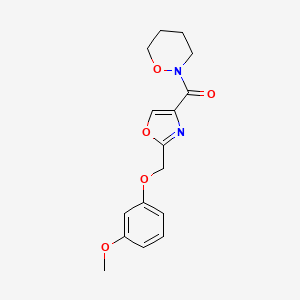 molecular formula C16H18N2O5 B4962317 2-({2-[(3-methoxyphenoxy)methyl]-1,3-oxazol-4-yl}carbonyl)-1,2-oxazinane 