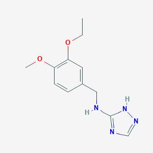 molecular formula C12H16N4O2 B496232 N-(3-ethoxy-4-methoxybenzyl)-N-(1H-1,2,4-triazol-3-yl)amine 