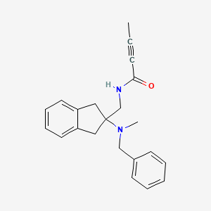 molecular formula C22H24N2O B4962322 N-({2-[benzyl(methyl)amino]-2,3-dihydro-1H-inden-2-yl}methyl)-2-butynamide 