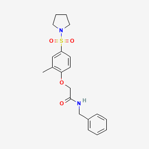 molecular formula C20H24N2O4S B4962340 N-benzyl-2-[2-methyl-4-(1-pyrrolidinylsulfonyl)phenoxy]acetamide 