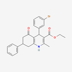 molecular formula C25H24BrNO3 B4962379 ethyl 4-(3-bromophenyl)-2-methyl-5-oxo-7-phenyl-1,4,5,6,7,8-hexahydro-3-quinolinecarboxylate 