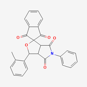 3-(2-methylphenyl)-5-phenyl-3a,6a-dihydrospiro[furo[3,4-c]pyrrole-1,2'-indene]-1',3',4,6(3H,5H)-tetrone