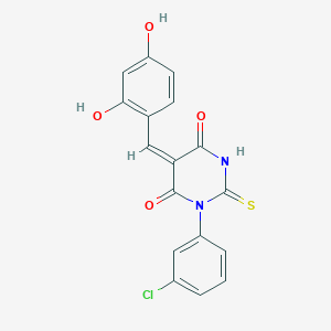 molecular formula C17H11ClN2O4S B4962425 1-(3-chlorophenyl)-5-(2,4-dihydroxybenzylidene)-2-thioxodihydro-4,6(1H,5H)-pyrimidinedione 