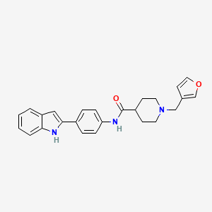 1-(3-furylmethyl)-N-[4-(1H-indol-2-yl)phenyl]-4-piperidinecarboxamide