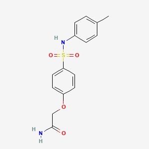 molecular formula C15H16N2O4S B4962470 2-(4-{[(4-methylphenyl)amino]sulfonyl}phenoxy)acetamide 