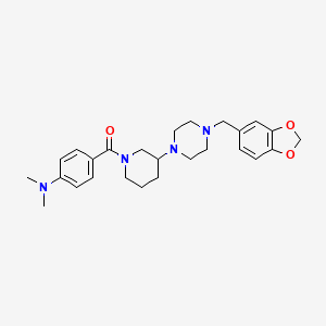 molecular formula C26H34N4O3 B4962489 4-({3-[4-(1,3-benzodioxol-5-ylmethyl)-1-piperazinyl]-1-piperidinyl}carbonyl)-N,N-dimethylaniline 