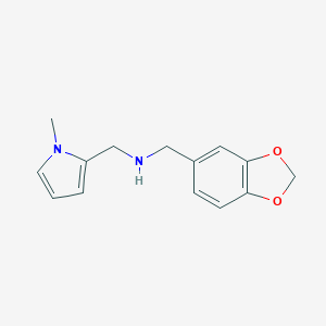 molecular formula C14H16N2O2 B496249 N-(1,3-benzodioxol-5-ylmethyl)-N-[(1-methyl-1H-pyrrol-2-yl)methyl]amine 