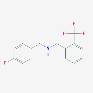 molecular formula C15H13F4N B496250 N-(4-fluorobenzyl)-N-[2-(trifluoromethyl)benzyl]amine 