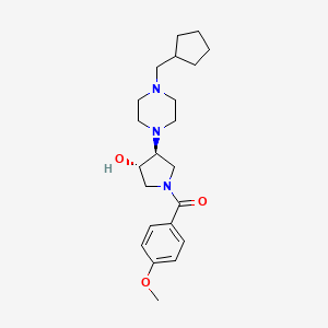 molecular formula C22H33N3O3 B4962521 (3S*,4S*)-4-[4-(cyclopentylmethyl)-1-piperazinyl]-1-(4-methoxybenzoyl)-3-pyrrolidinol 