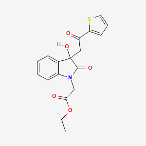 ethyl {3-hydroxy-2-oxo-3-[2-oxo-2-(2-thienyl)ethyl]-2,3-dihydro-1H-indol-1-yl}acetate