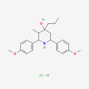 molecular formula C23H32ClNO3 B4962553 2,6-bis(4-methoxyphenyl)-3-methyl-4-propyl-4-piperidinol hydrochloride 