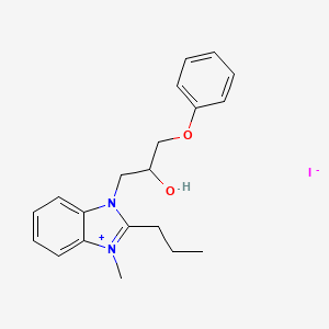 3-(2-hydroxy-3-phenoxypropyl)-1-methyl-2-propyl-1H-3,1-benzimidazol-3-ium iodide