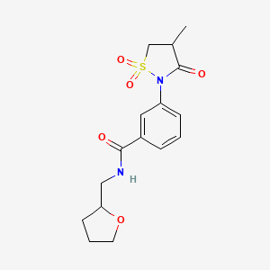 molecular formula C16H20N2O5S B4962578 3-(4-methyl-1,1-dioxido-3-oxo-2-isothiazolidinyl)-N-(tetrahydro-2-furanylmethyl)benzamide 