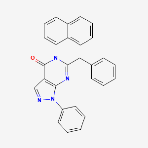 molecular formula C28H20N4O B4962621 6-benzyl-5-(1-naphthyl)-1-phenyl-1,5-dihydro-4H-pyrazolo[3,4-d]pyrimidin-4-one 
