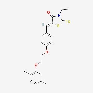 molecular formula C22H23NO3S2 B4962636 5-{4-[2-(2,5-dimethylphenoxy)ethoxy]benzylidene}-3-ethyl-2-thioxo-1,3-thiazolidin-4-one 