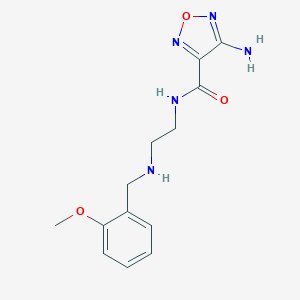 molecular formula C13H17N5O3 B496264 4-amino-N-{2-[(2-methoxybenzyl)amino]ethyl}-1,2,5-oxadiazole-3-carboxamide 