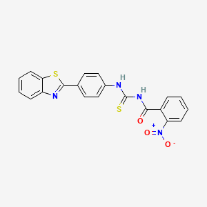 molecular formula C21H14N4O3S2 B4962644 N-({[4-(1,3-benzothiazol-2-yl)phenyl]amino}carbonothioyl)-2-nitrobenzamide 