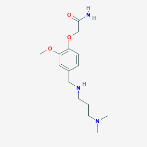 molecular formula C15H25N3O3 B496265 2-[4-({[3-(Dimethylamino)propyl]amino}methyl)-2-methoxyphenoxy]acetamide 