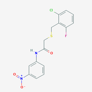 molecular formula C15H12ClFN2O3S B4962654 2-[(2-chloro-6-fluorobenzyl)thio]-N-(3-nitrophenyl)acetamide 