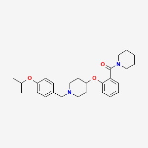molecular formula C27H36N2O3 B4962659 1-(4-isopropoxybenzyl)-4-[2-(1-piperidinylcarbonyl)phenoxy]piperidine 