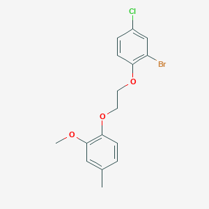 molecular formula C16H16BrClO3 B4962668 2-bromo-4-chloro-1-[2-(2-methoxy-4-methylphenoxy)ethoxy]benzene 