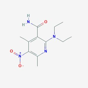 molecular formula C12H18N4O3 B4962676 2-(diethylamino)-4,6-dimethyl-5-nitronicotinamide CAS No. 400743-12-6