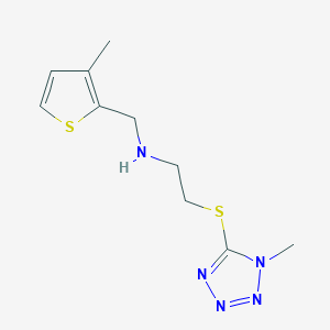 molecular formula C10H15N5S2 B496268 2-[(1-methyl-1H-tetrazol-5-yl)sulfanyl]-N-[(3-methylthiophen-2-yl)methyl]ethanamine 